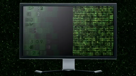 Monitor with abstract motion background Stock Footage 144065