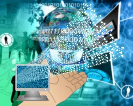 Monitor and binary code Stock Illustration