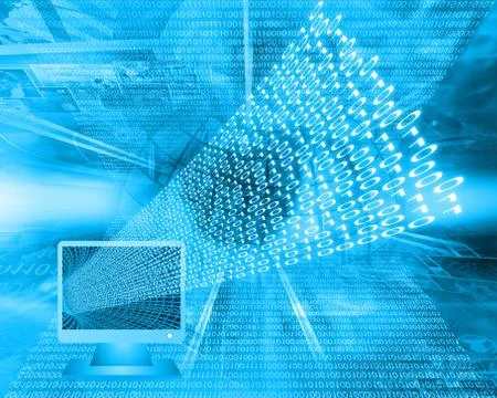 Monitor and binary code Stock Illustration