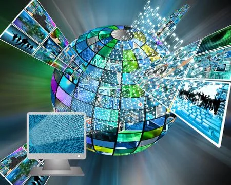 Monitor and binary code イラスト素材