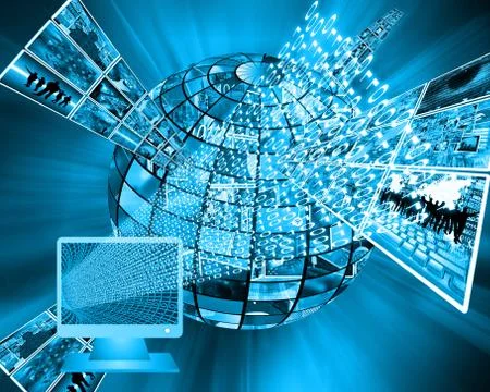 Monitor and binary code Stock Illustration