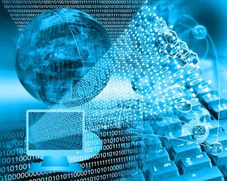 Monitor and binary code イラスト素材