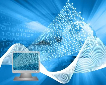 Monitor and binary code 库存插图