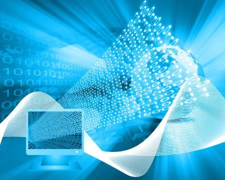 Monitor and binary code イラスト素材