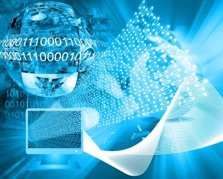 Monitor and binary code イラスト素材