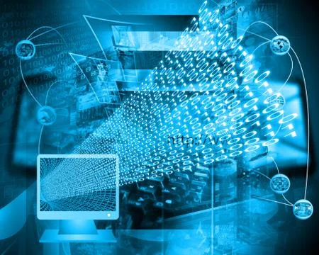 Monitor and binary code イラスト素材