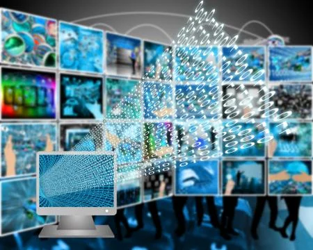 Monitor and binary code Stock Illustration