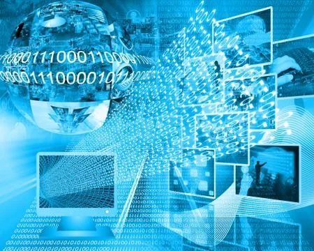 Monitor and binary code イラスト素材