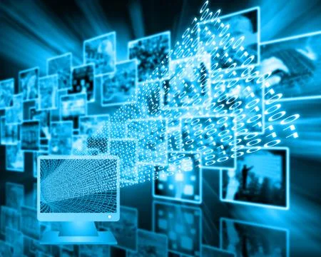 Monitor and binary code Stock Illustration