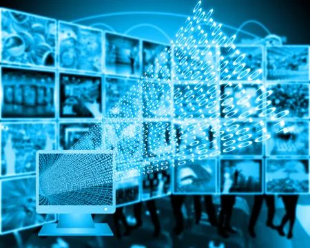 Monitor and binary code Stock Illustration