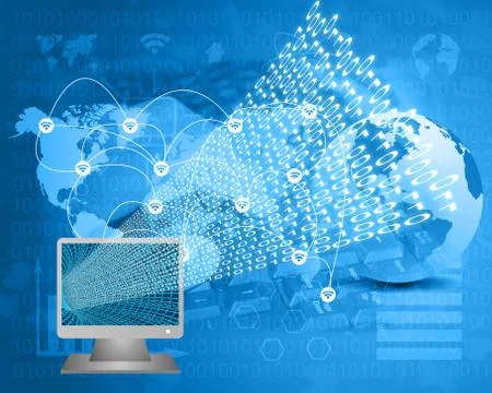 Monitor and binary code Stock Illustration