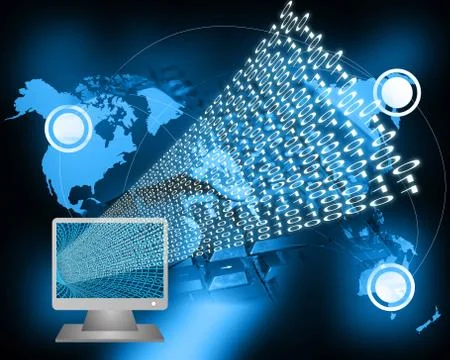 Monitor and binary code Stock Illustration