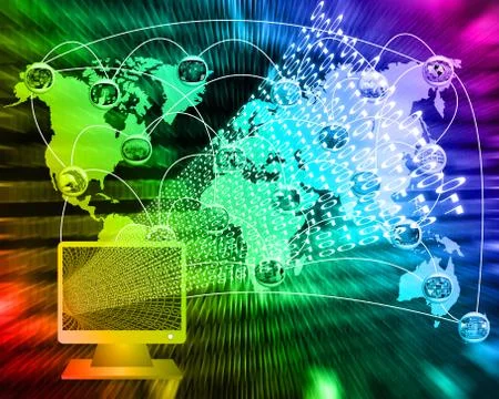 Monitor and binary code Stock Illustration