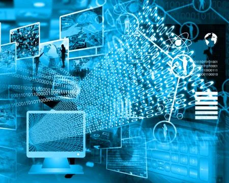 Monitor and binary code イラスト素材