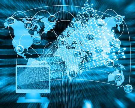 Monitor and binary code Stock Illustration