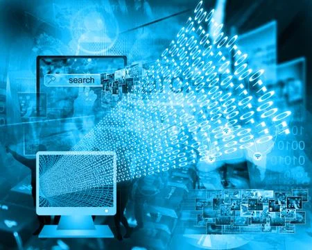 Monitor and binary code イラスト素材