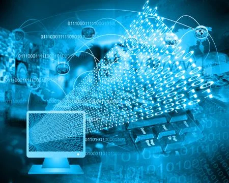 Monitor and binary code Stock Illustration