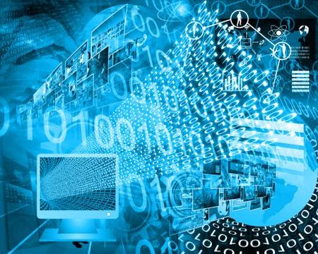 Monitor and binary code イラスト素材