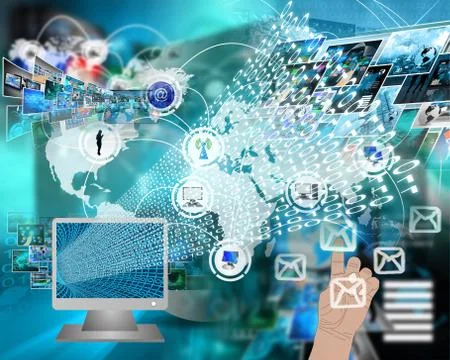 Monitor and binary code イラスト素材