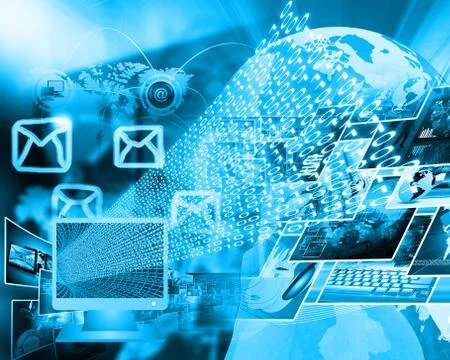 Monitor and binary code Stock Illustration