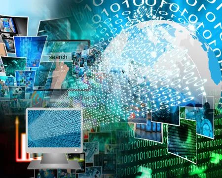 Monitor and binary code イラスト素材