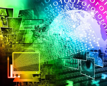 Monitor and binary code Stock Illustration