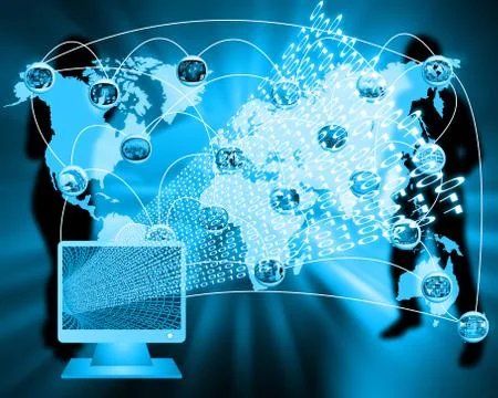 Monitor and binary code Stock Illustration