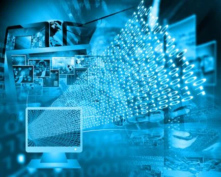 Monitor and binary code イラスト素材