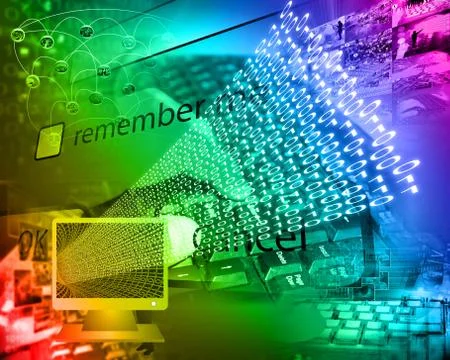 Monitor and binary code Stock Illustration