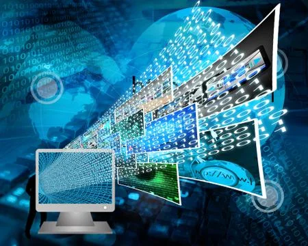 Monitor and binary code Stock Illustration