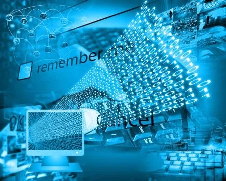 Monitor and binary code Stock Illustration