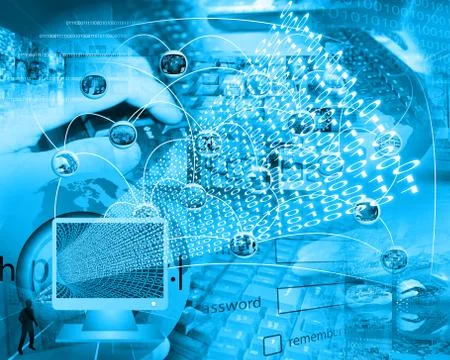 Monitor and binary code Stock Illustration