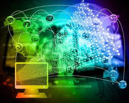 Monitor and binary code Stock Illustration