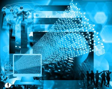 Monitor and binary code イラスト素材