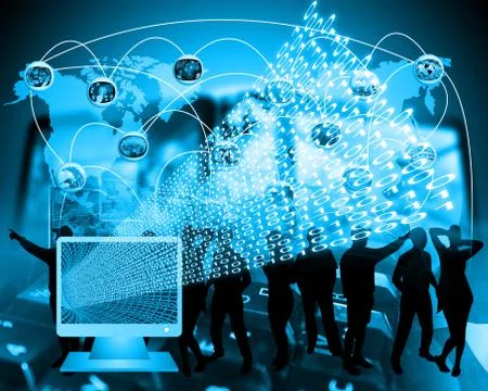 Monitor and binary code イラスト素材