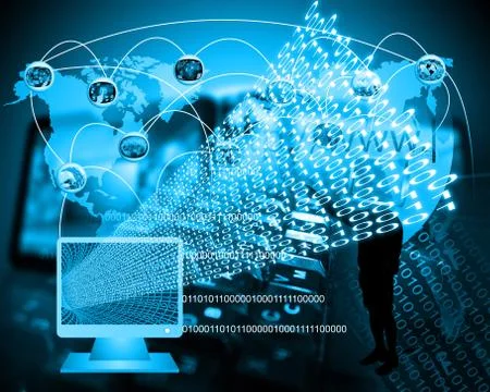 Monitor and binary code Stock Illustration