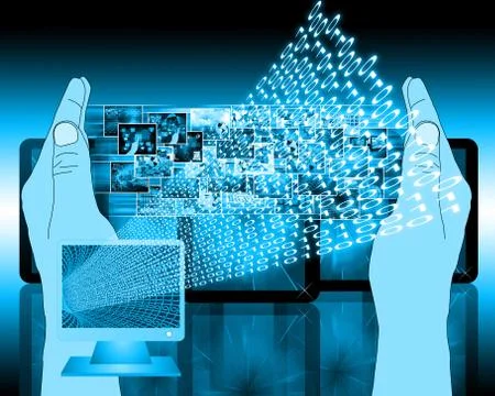 Monitor and binary code イラスト素材