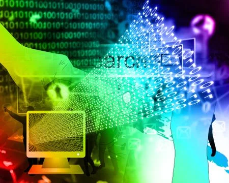 Monitor and binary code Stock Illustration