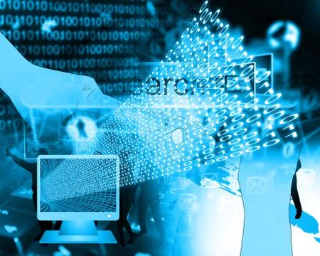 Monitor and binary code イラスト素材