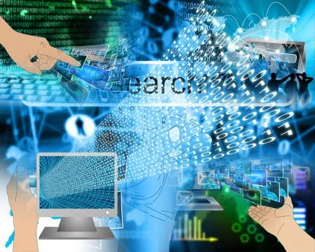 Monitor and binary code Stock Illustration