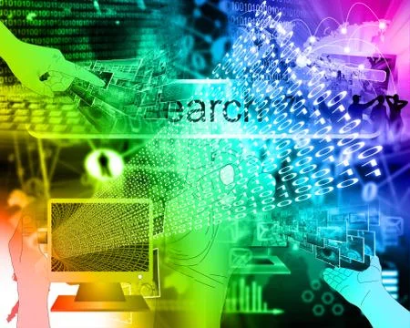 Monitor and binary code イラスト素材