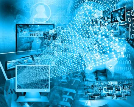 Monitor and binary code Stock Illustration