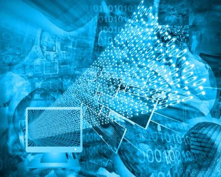 Monitor and binary code Stock Illustration