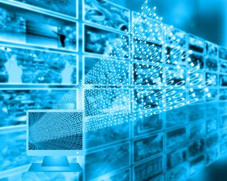 Monitor and binary code Stock Illustration