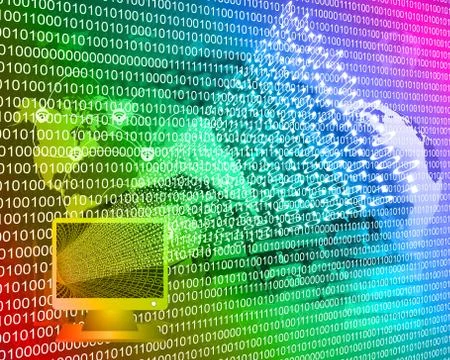 Monitor and binary code イラスト素材