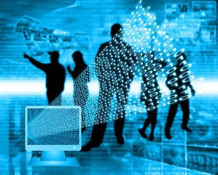 Monitor and binary code Stock Illustration