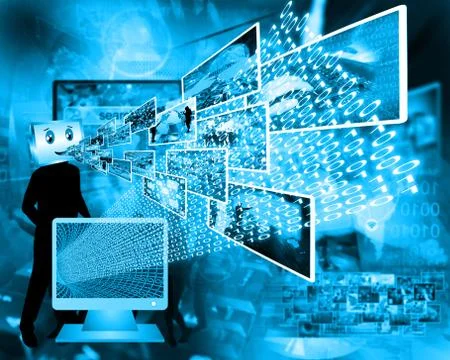 Monitor and binary code Stock Illustration