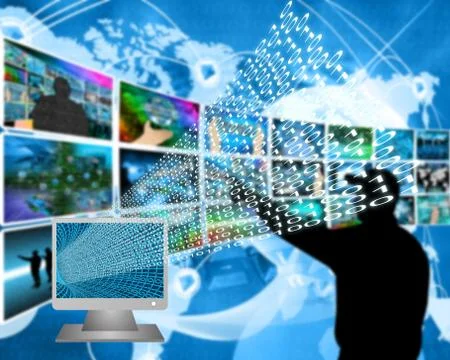 Monitor and binary code Stock Illustration