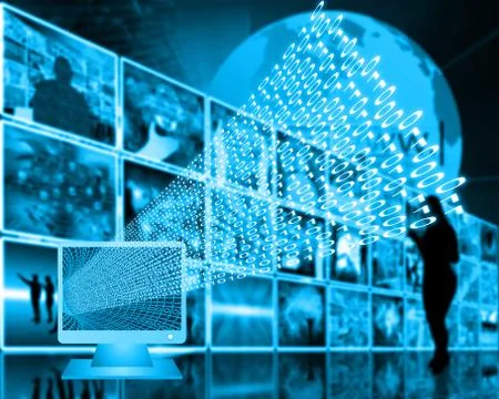 Monitor and binary code Stock Illustration