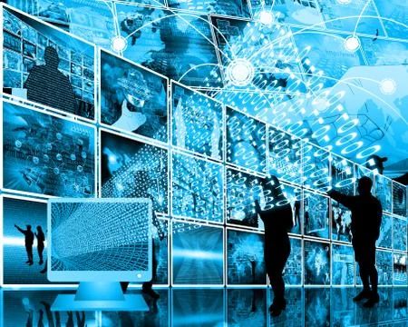 Monitor and binary code Stock Illustration